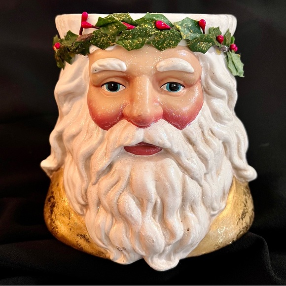 Vintage Dept 56 Old World Santa Kris Kringle Pillar Candleholder. - Picture 3 of 11